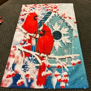 Holiday Cardinal Garden Flag - Red